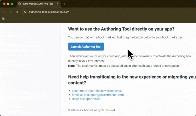Authoring Tool Bookmarklet